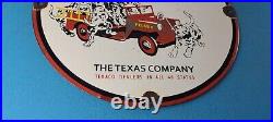 Vintage Texaco Gasoline Porcelain Dogs Fire Chief Gas Service Station Pump Sign