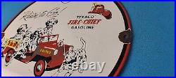 Vintage Texaco Gasoline Porcelain Dogs Fire Chief Gas Service Station Pump Sign
