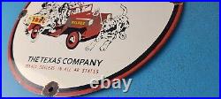 Vintage Texaco Gasoline Porcelain Dogs Fire Chief Gas Service Station Pump Sign