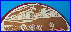 Vintage Texaco Gasoline Porcelain Duck Petro Gas Service Station Pump Plate Sign