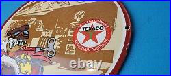 Vintage Texaco Gasoline Porcelain Duck Petro Gas Service Station Pump Plate Sign