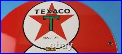 Vintage Texaco Gasoline Porcelain Ethyl Gas Service Station Pump Ad 12 Sign