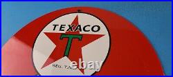 Vintage Texaco Gasoline Porcelain Ethyl Gas Service Station Pump Ad 12 Sign