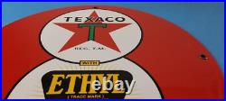 Vintage Texaco Gasoline Porcelain Ethyl Gas Service Station Pump Ad 12 Sign Vintage Texaco Gasoline Porcelain Ethyl Gas Service Station Pump Ad 12 Sign