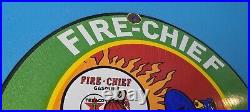 Vintage Texaco Gasoline Porcelain Felix Fire Chief Gas Service Station Pump Sign