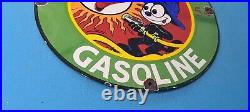 Vintage Texaco Gasoline Porcelain Felix Fire Chief Gas Service Station Pump Sign