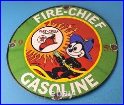 Vintage Texaco Gasoline Porcelain Felix The Cat Firefighter Gas Pump Plate Sign Vintage Texaco Gasoline Porcelain Felix The Cat Firefighter Gas Pump Plate Sign