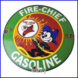 Vintage Texaco Gasoline Porcelain Felix The Cat Firefighter Gas Pump Plate Sign Vintage Texaco Gasoline Porcelain Felix The Cat Firefighter Gas Pump Plate Sign