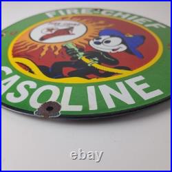 Vintage Texaco Gasoline Porcelain Felix The Cat Firefighter Gas Pump Plate Sign Vintage Texaco Gasoline Porcelain Felix The Cat Firefighter Gas Pump Plate Sign