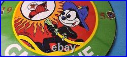 Vintage Texaco Gasoline Porcelain Felix The Cat Firefighter Gas Pump Plate Sign Vintage Texaco Gasoline Porcelain Felix The Cat Firefighter Gas Pump Plate Sign