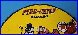 Vintage Texaco Gasoline Porcelain Fire Chief Dennis The Menace Pump Plate Sign