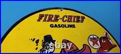 Vintage Texaco Gasoline Porcelain Fire Chief Dennis The Menace Pump Plate Sign