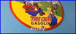 Vintage Texaco Gasoline Porcelain Fire Chief Gas Service Station Pump Plate Sign