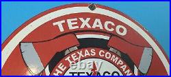 Vintage Texaco Gasoline Porcelain Fire-chief Gas Service Station Petro Pump Sign