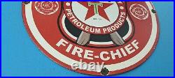 Vintage Texaco Gasoline Porcelain Fire-chief Gas Service Station Petro Pump Sign