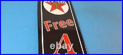 Vintage Texaco Gasoline Porcelain Free Air Gas Oil Service Station Pump Sign