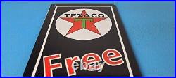 Vintage Texaco Gasoline Porcelain Free Air Gas Oil Service Station Pump Sign