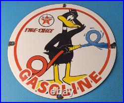 Vintage Texaco Gasoline Porcelain Gas Fire Chief Pump Plate Service Sign