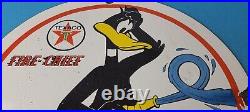 Vintage Texaco Gasoline Porcelain Gas Fire Chief Pump Plate Service Sign