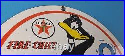 Vintage Texaco Gasoline Porcelain Gas Fire Chief Pump Plate Service Sign