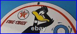 Vintage Texaco Gasoline Porcelain Gas Fire Chief Pump Plate Service Sign