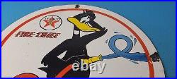 Vintage Texaco Gasoline Porcelain Gas Fire Chief Pump Plate Service Sign