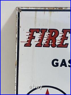 Vintage Texaco Gasoline Porcelain Gas Fire-chief Service Station Pump Plate Sign