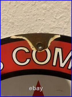 Vintage Texaco Gasoline Porcelain Gas Pump Plate Sign 10-6-1933