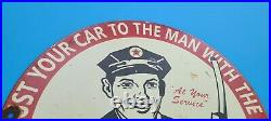 Vintage Texaco Gasoline Porcelain Gas Service Station Attendant Pump Plate Sign