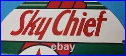 Vintage Texaco Gasoline Porcelain Gas Sky Chief Service Station Pump Ad 12 Sign