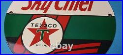 Vintage Texaco Gasoline Porcelain Gas Sky Chief Service Station Pump Ad 12 Sign