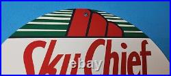 Vintage Texaco Gasoline Porcelain Gas Sky Chief Service Station Pump Ad 12 Sign