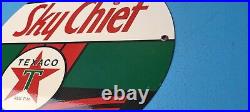 Vintage Texaco Gasoline Porcelain Gas Sky Chief Service Station Pump Ad 12 Sign