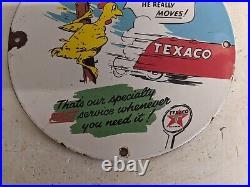 Vintage Texaco Gasoline Porcelain Gas Station Motor Oil Pump Sign