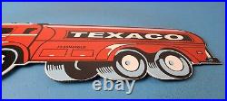 Vintage Texaco Gasoline Porcelain Gas Truck Motor Oil Service Station Pump Sign