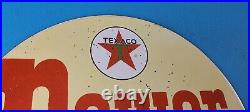 Vintage Texaco Gasoline Porcelain Havoline Texas Company Gas Service Pump Sign