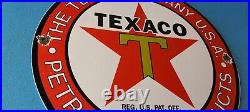 Vintage Texaco Gasoline Porcelain Metal Service Station Pump Plate Ad Sign
