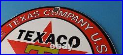 Vintage Texaco Gasoline Porcelain Metal Service Station Pump Plate Ad Sign