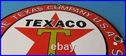 Vintage Texaco Gasoline Porcelain Metal Service Station Pump Plate Ad Sign