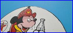 Vintage Texaco Gasoline Porcelain Mickey Mouse Chief Walt Disney Gas Pump Sign
