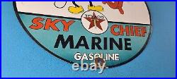 Vintage Texaco Gasoline Porcelain Mickey Mouse Sky Chief Disney Gas Pump Sign