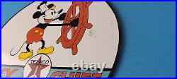 Vintage Texaco Gasoline Porcelain Mickey Mouse Sky Chief Disney Gas Pump Sign