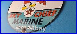 Vintage Texaco Gasoline Porcelain Mickey Mouse Sky Chief Disney Gas Pump Sign