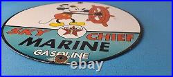 Vintage Texaco Gasoline Porcelain Mickey Mouse Sky Chief Disney Gas Pump Sign