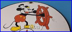 Vintage Texaco Gasoline Porcelain Mickey Mouse Sky Chief Disney Gas Pump Sign