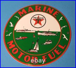 Vintage Texaco Gasoline Porcelain Motor Oil Service Station Pump Marine Sign