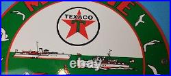Vintage Texaco Gasoline Porcelain Motor Oil Service Station Pump Marine Sign