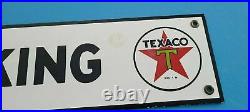 Vintage Texaco Gasoline Porcelain No Smoking Gas Oil Service Original Pump Sign