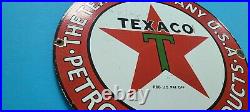 Vintage Texaco Gasoline Porcelain Petroleum Products Service Station Pump Sign