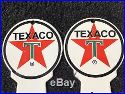 Vintage Texaco Gasoline Porcelain Restroom Signs Gas Oil Station Pump Plate Rare